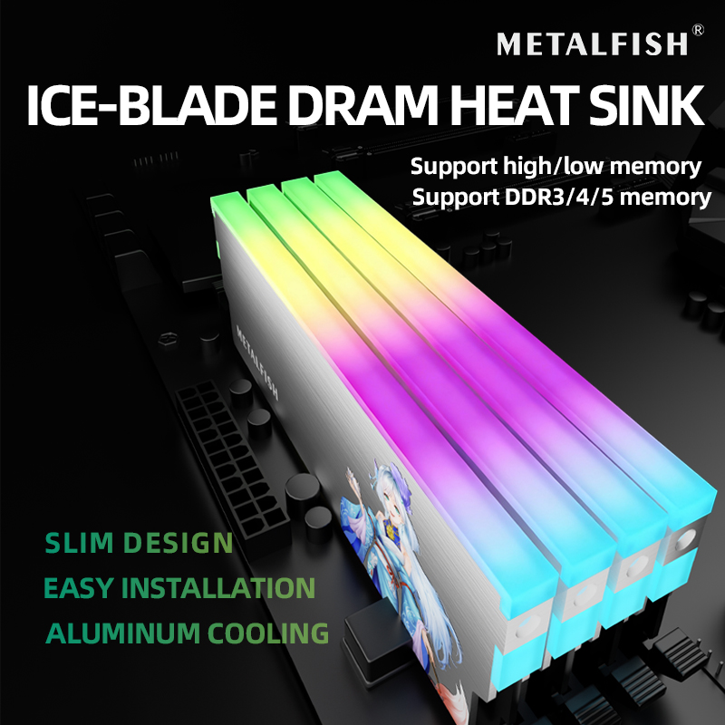 METALFISH DRAM Heatsink 5V-3PI - Ddr5 Rgb Ram ulasan dan harga
